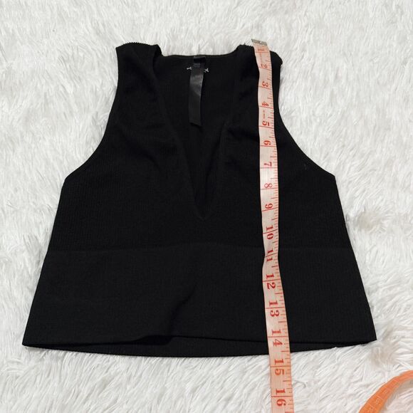 Women Out From Under Josie Recycled Ribbed V-Neck Tank in Black Size Large - Picture 5 of 6